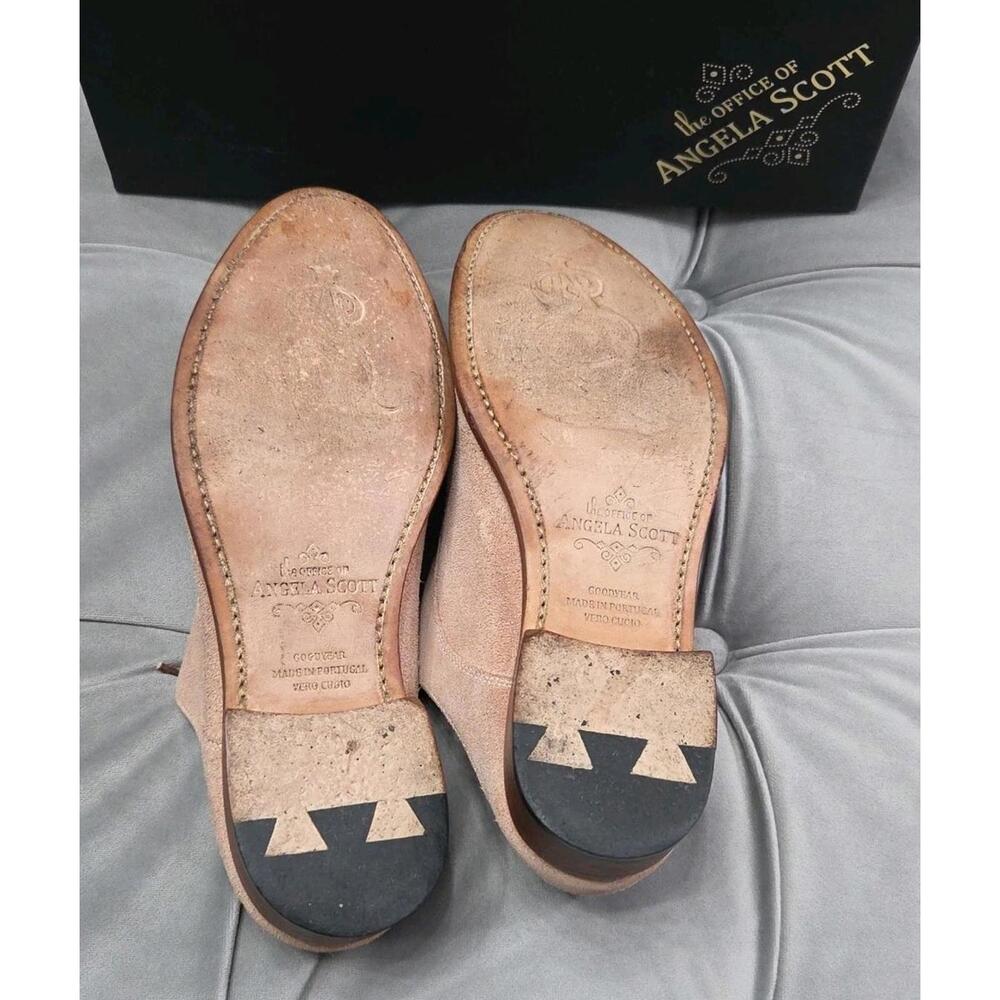 The Office Of Angela Scott Pink Suede Mules Oxfords SlipOn Womens Shoes 37 7 - Picture 13 of 16